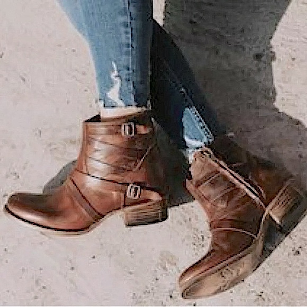 Freebird by Steven Estes Brown Distressed Leather Ankle Booties
